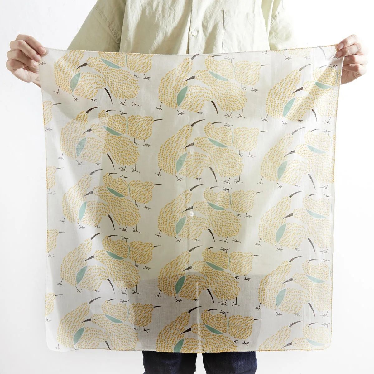 BLOCK PRINT ハンカチ kiwi